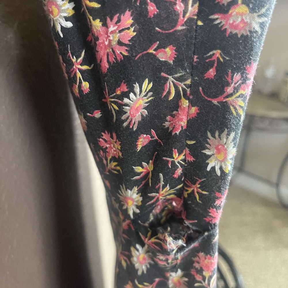 Vintage Dress Lace Up Floral Long Dress Zip Up Back Arm pit to arm pit 13-14”. - Picture 13 of 13